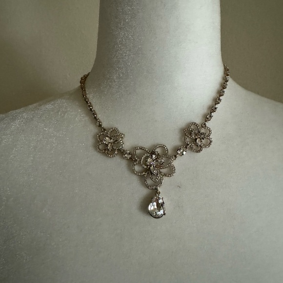 Givenchy Crystal Floral Frontal Collar Necklace - Picture 2 of 3